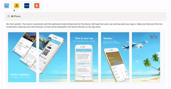 Comparing TUI and Expedia Screenshots on the App Store - UK